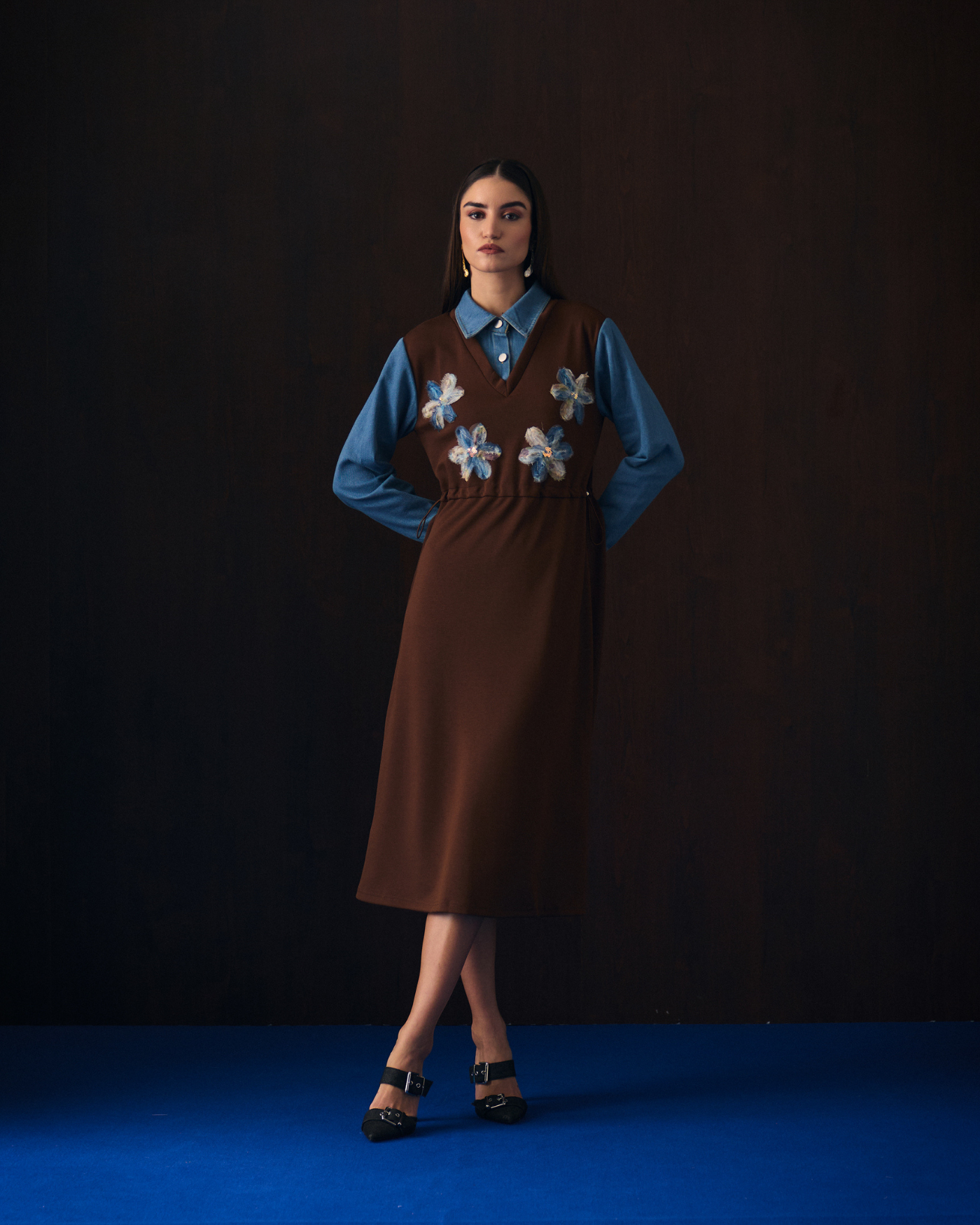 BROWN COSMICS DRESS
