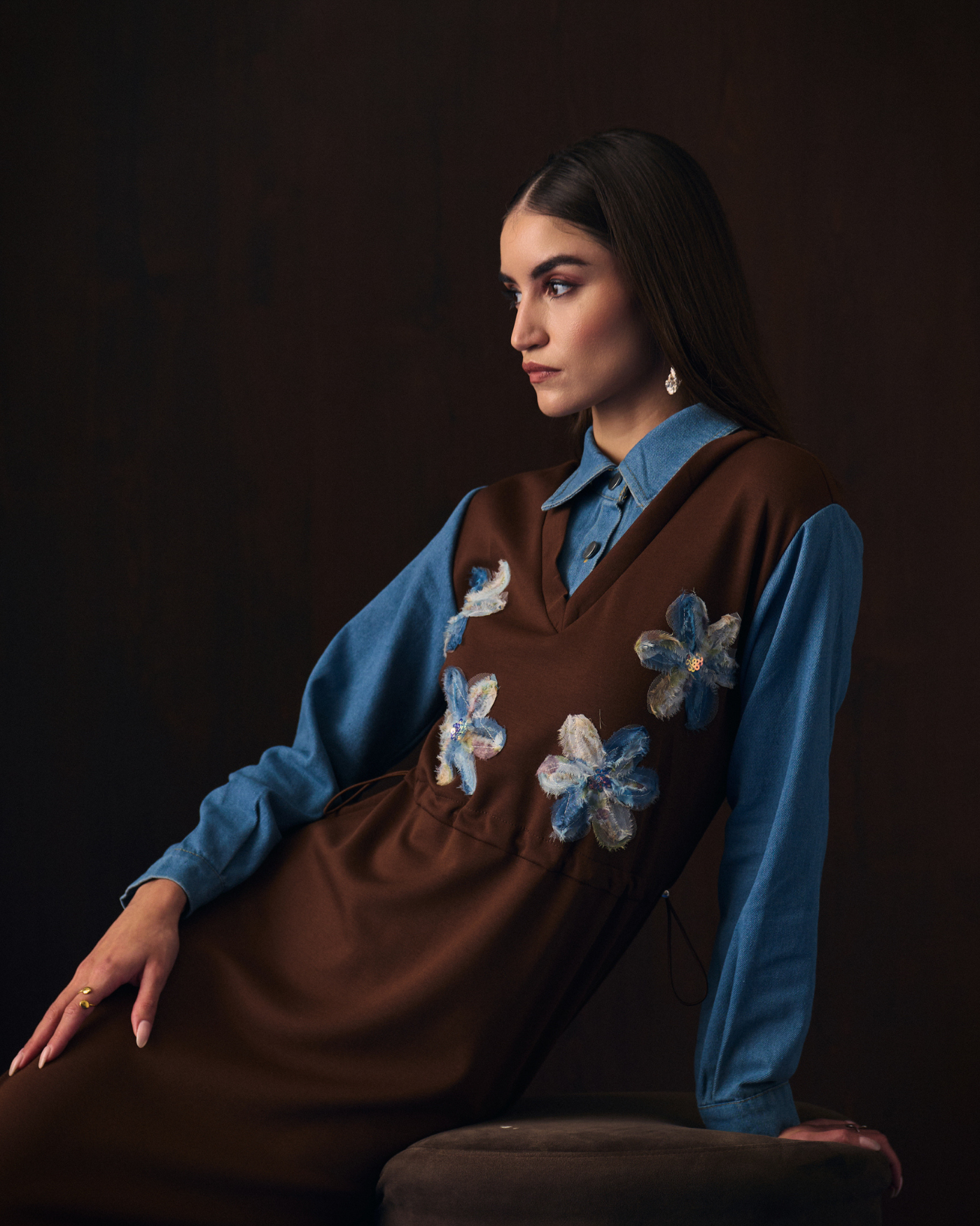 BROWN COSMICS DRESS