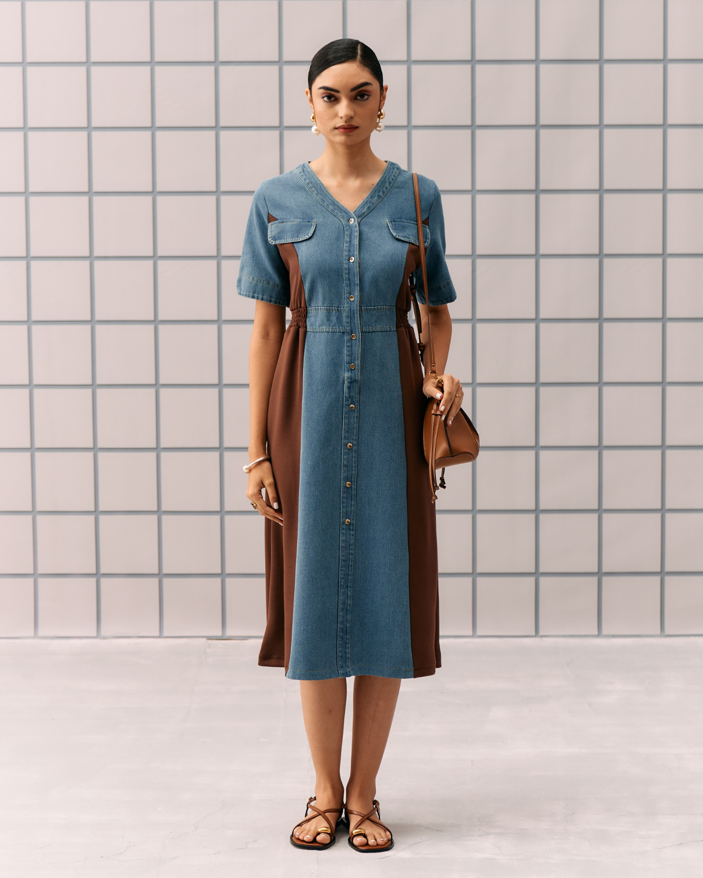 BROWN NIMALA DRESS
