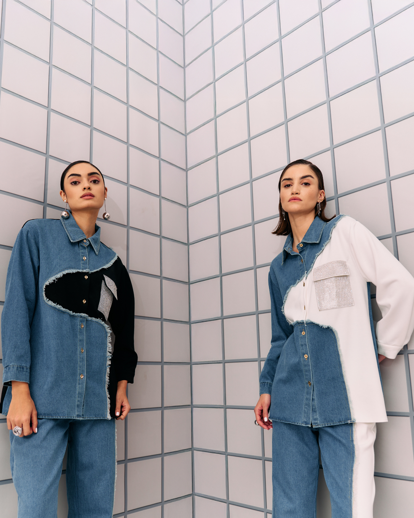 BLACK DENIM TIA COORD SET