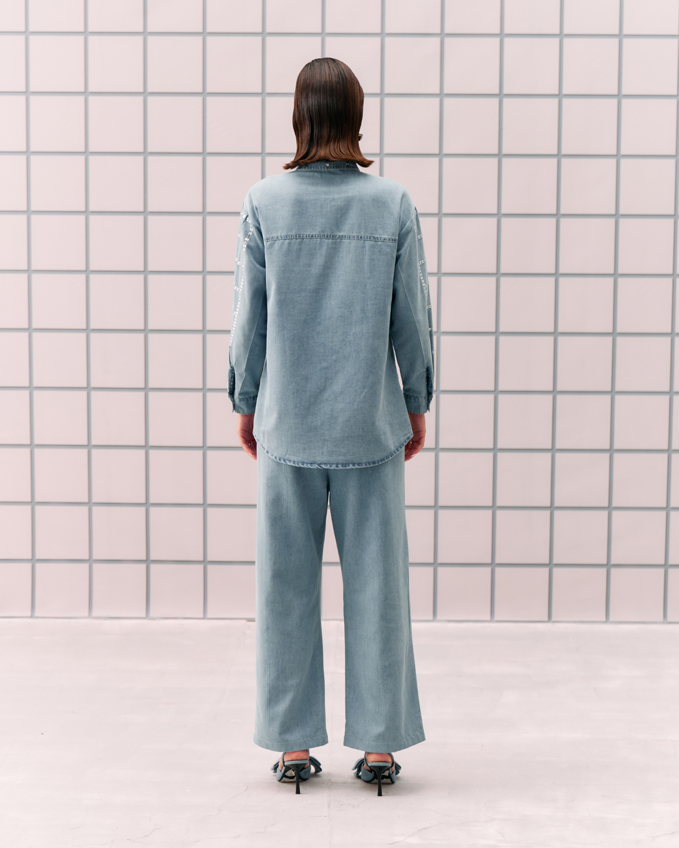LIGHT BLUE AIM DENIM COORD SET