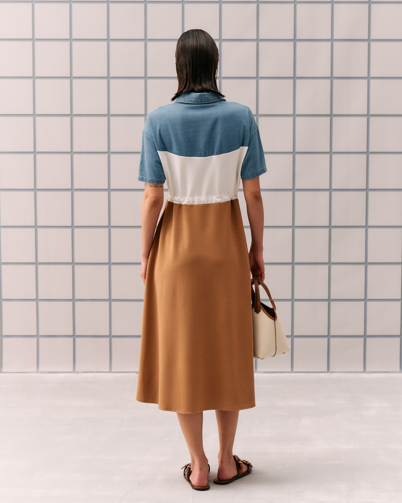 BROWN DENIM CAPRI DRESS