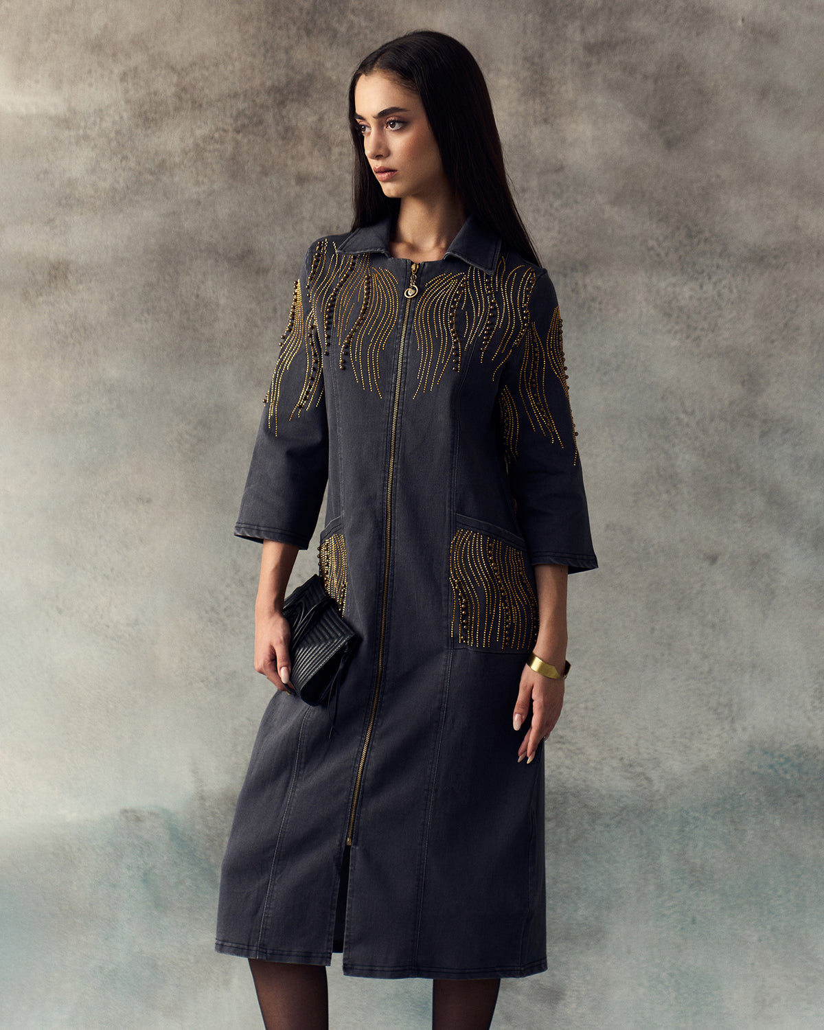 DARK GREY GANA DRESS