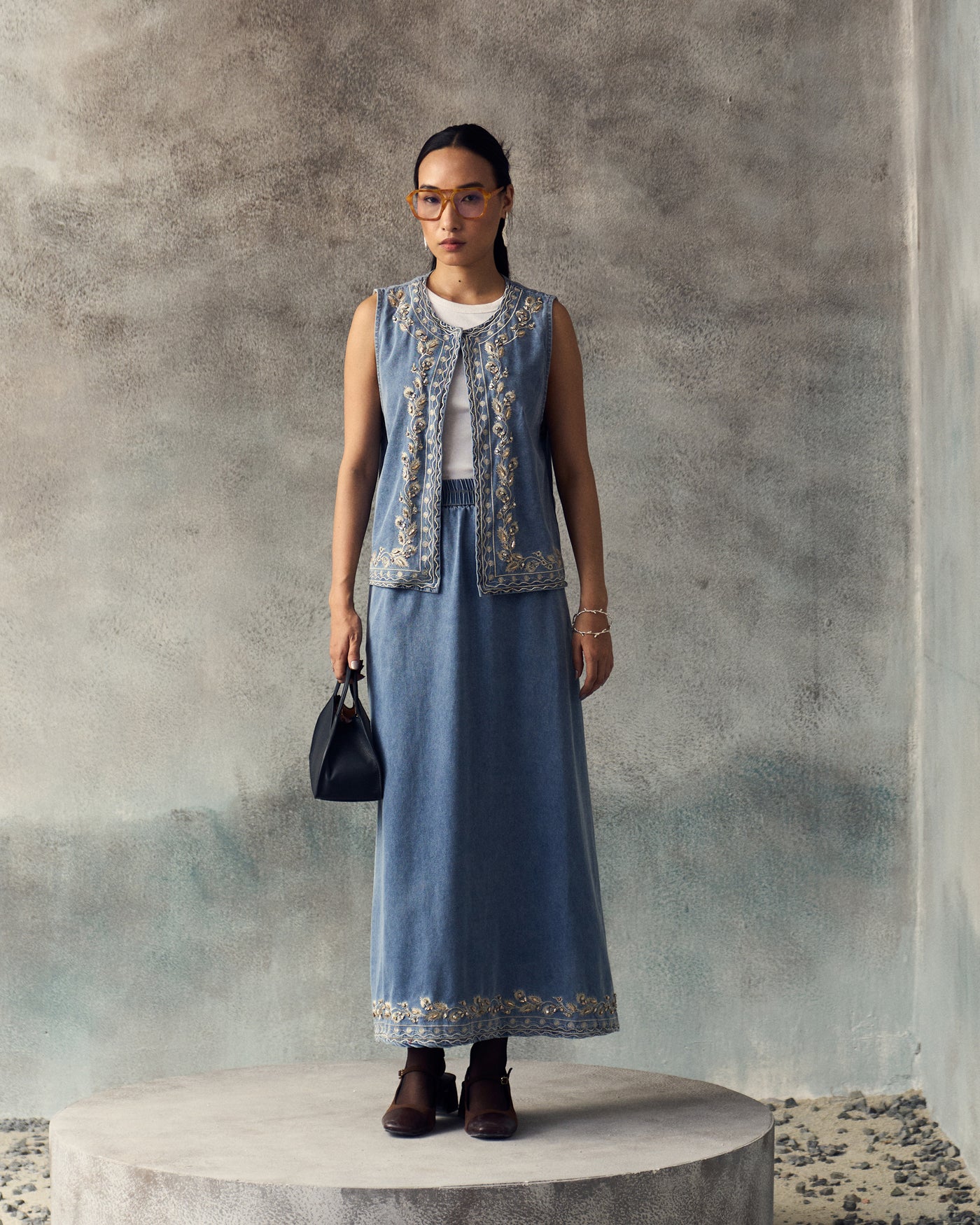 SKY BLUE LAYA SKIRT SET
