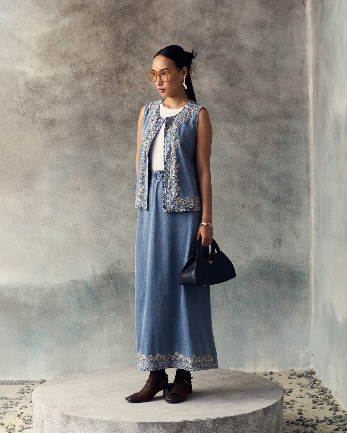 SKY BLUE LAYA SKIRT SET