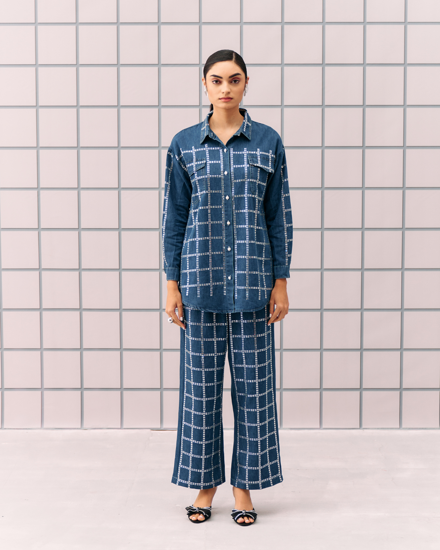DARK BLUE AIM DENIM COORD SET