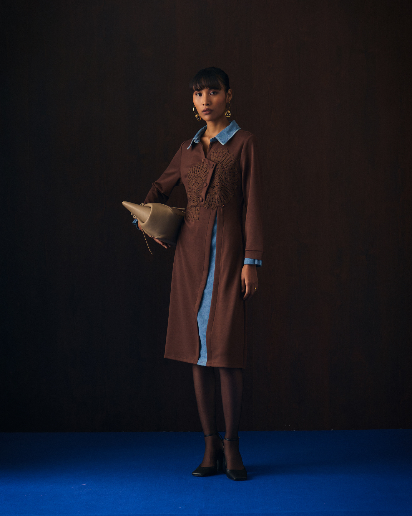 BROWN LINEA DRESS