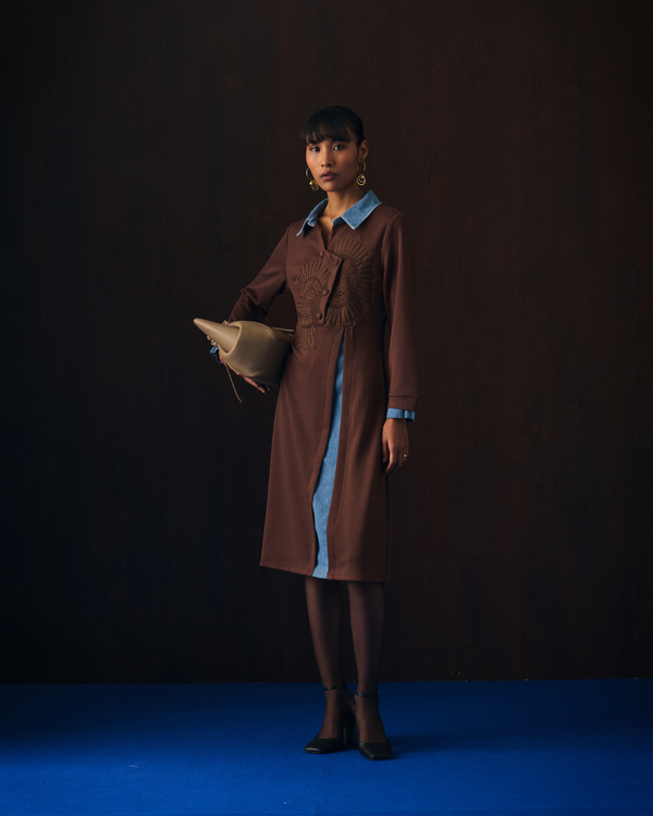 BROWN LINEA DRESS