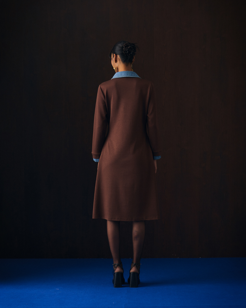 BROWN LINEA DRESS