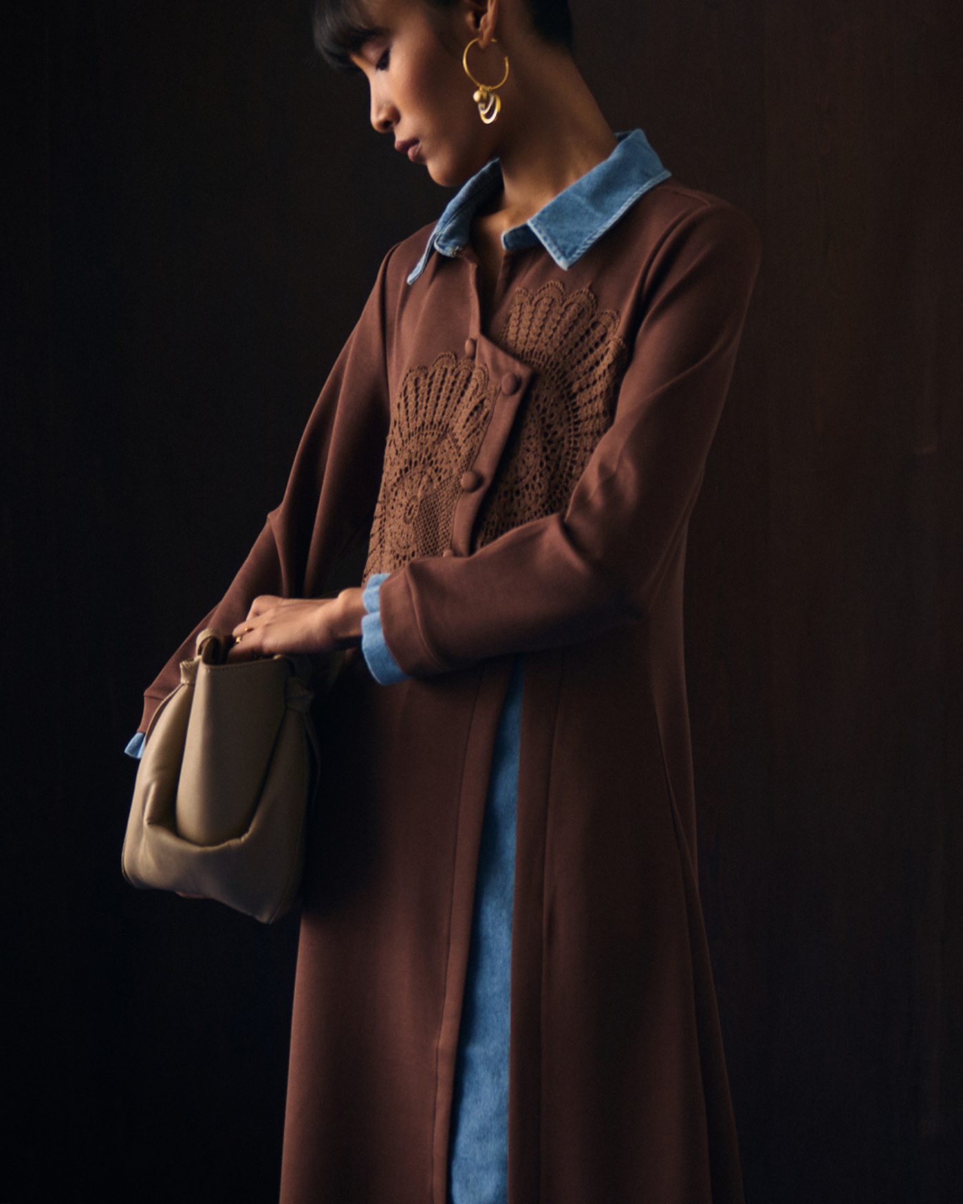 BROWN LINEA DRESS