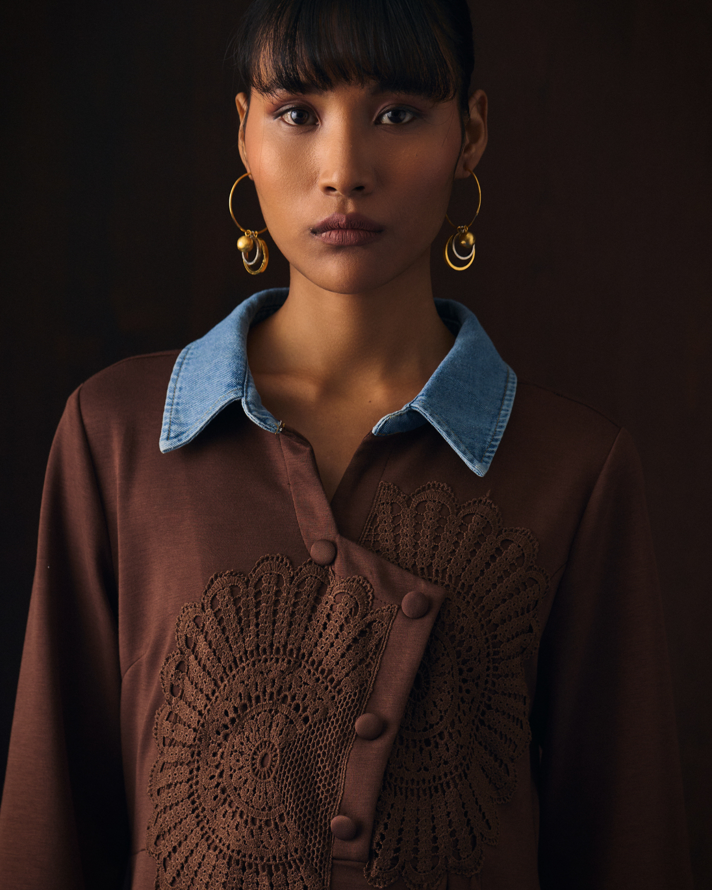 BROWN LINEA DRESS