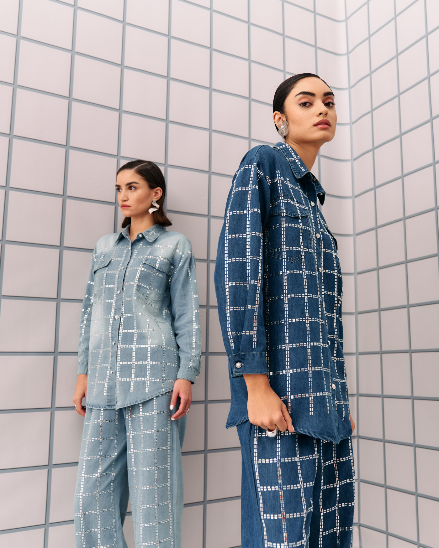 LIGHT BLUE AIM DENIM COORD SET