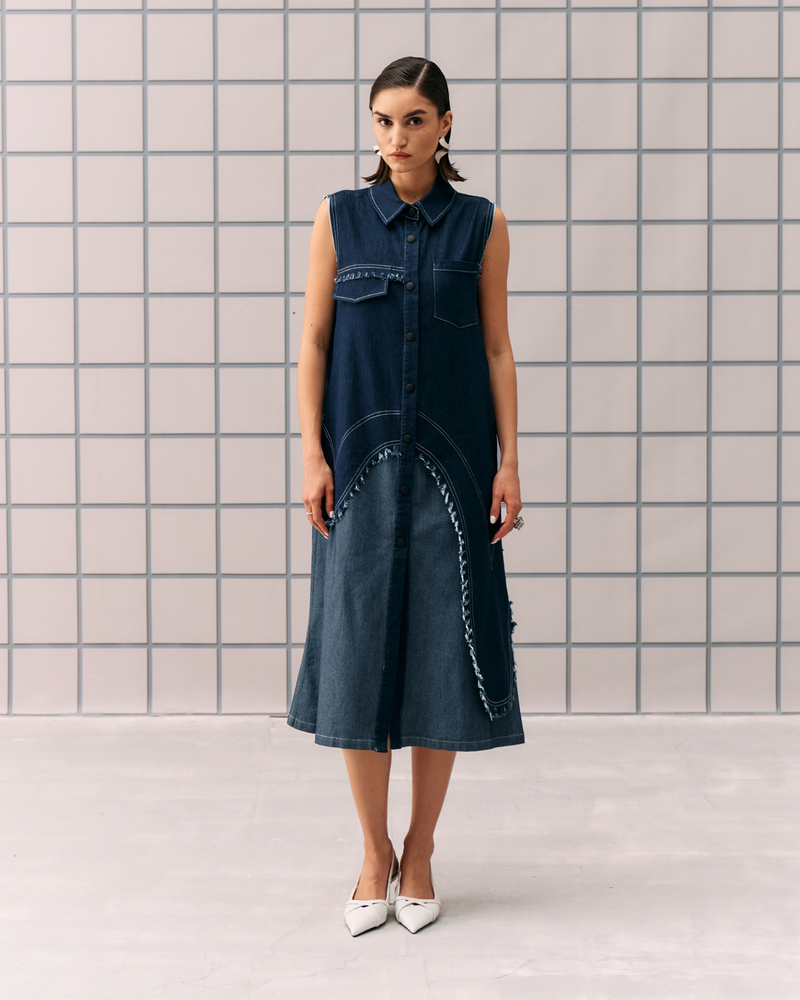 BLUE ARELLA DRESS