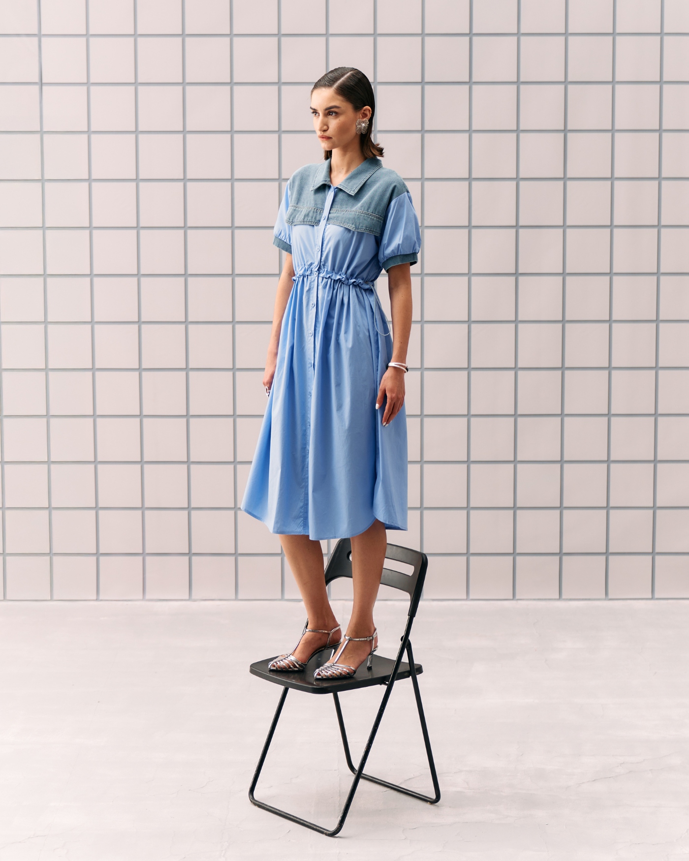 POWDER BLUE CORON DRESS