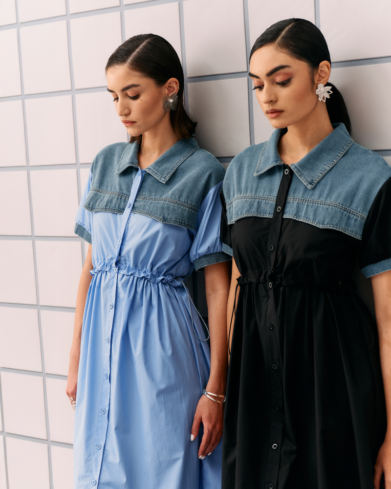 POWDER BLUE CORON DRESS