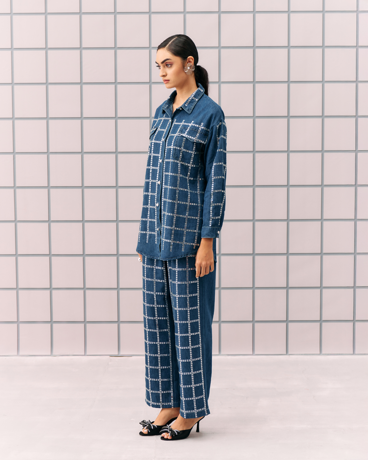 DARK BLUE AIM DENIM COORD SET
