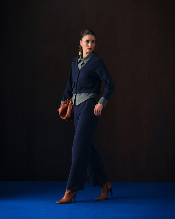 BLUE CLAUDER COORD SET