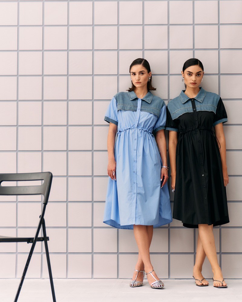 POWDER BLUE CORON DRESS