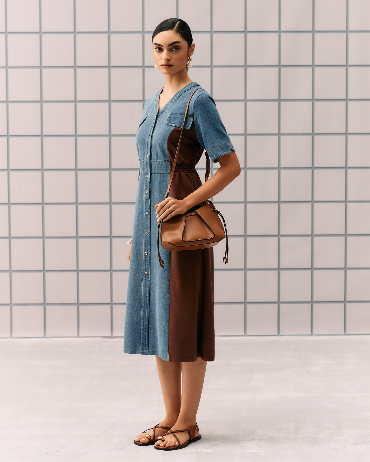 BROWN NIMALA DRESS