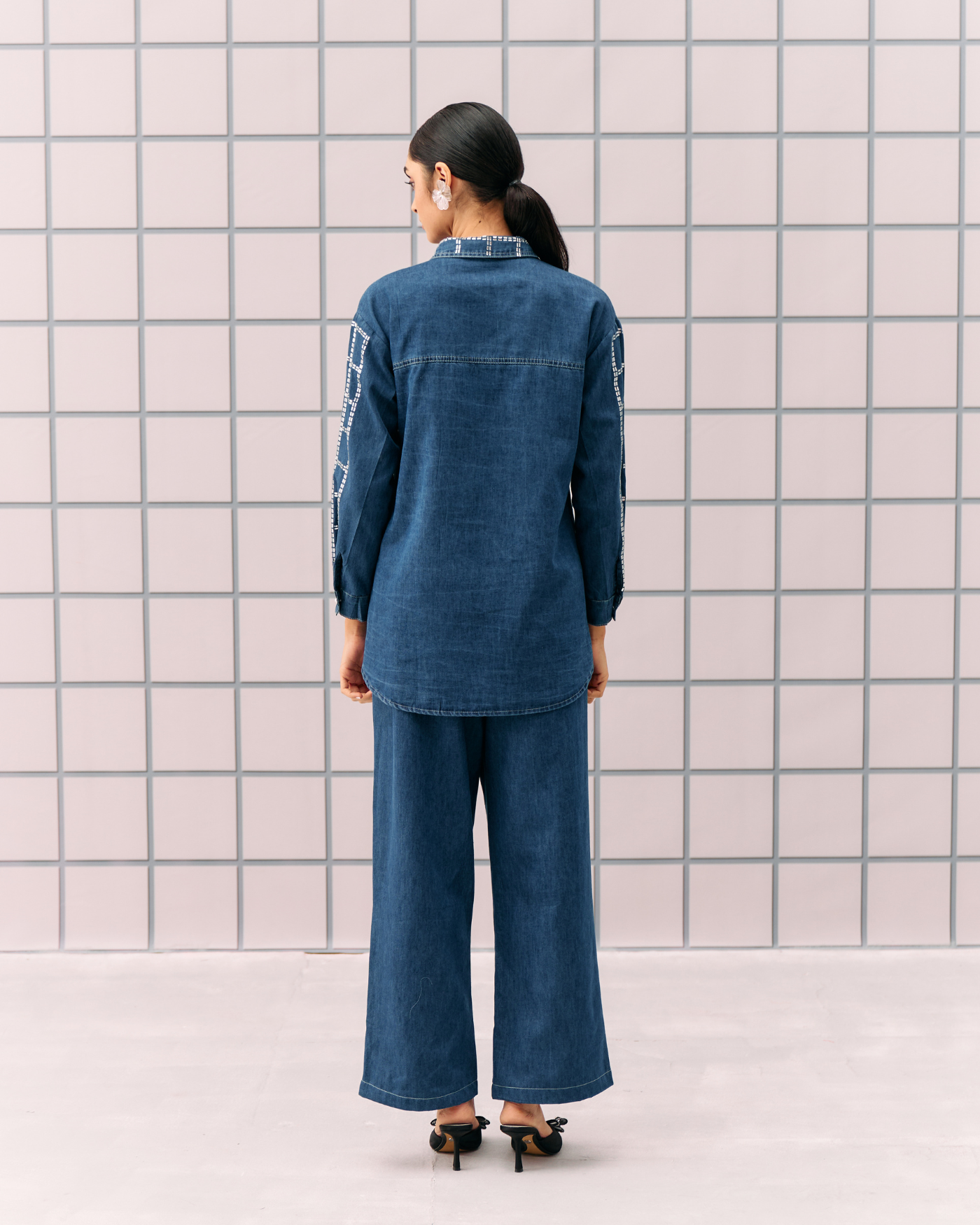 DARK BLUE AIM DENIM COORD SET