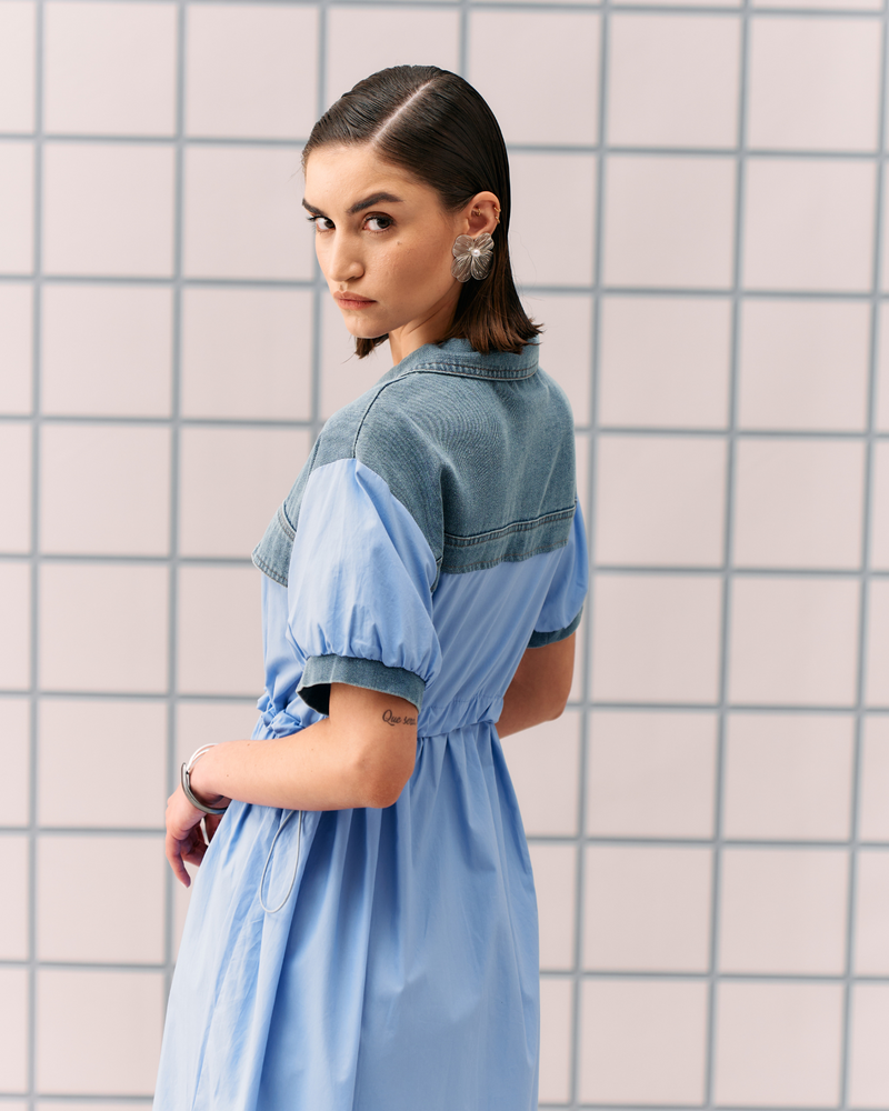 POWDER BLUE CORON DRESS