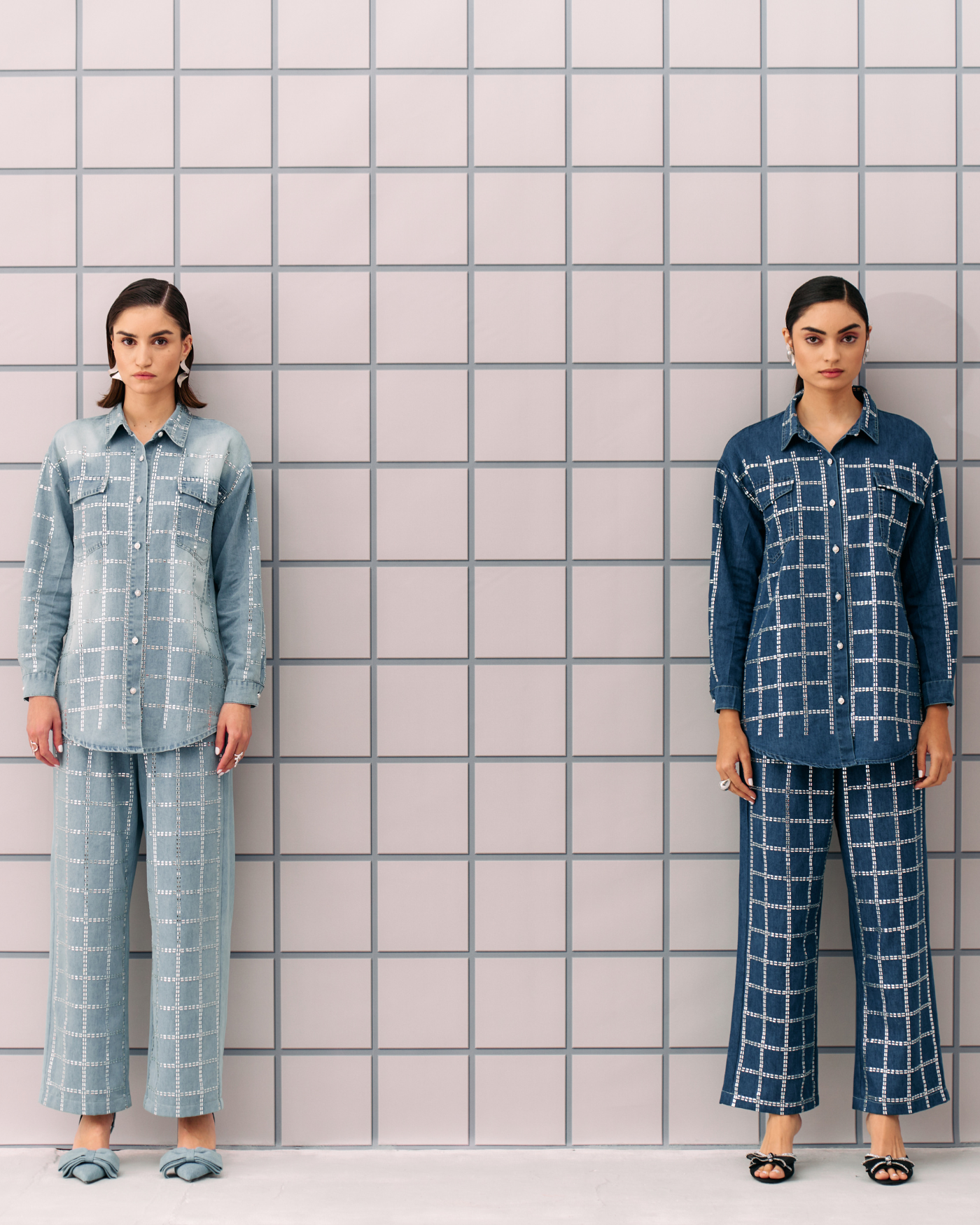 LIGHT BLUE AIM DENIM COORD SET