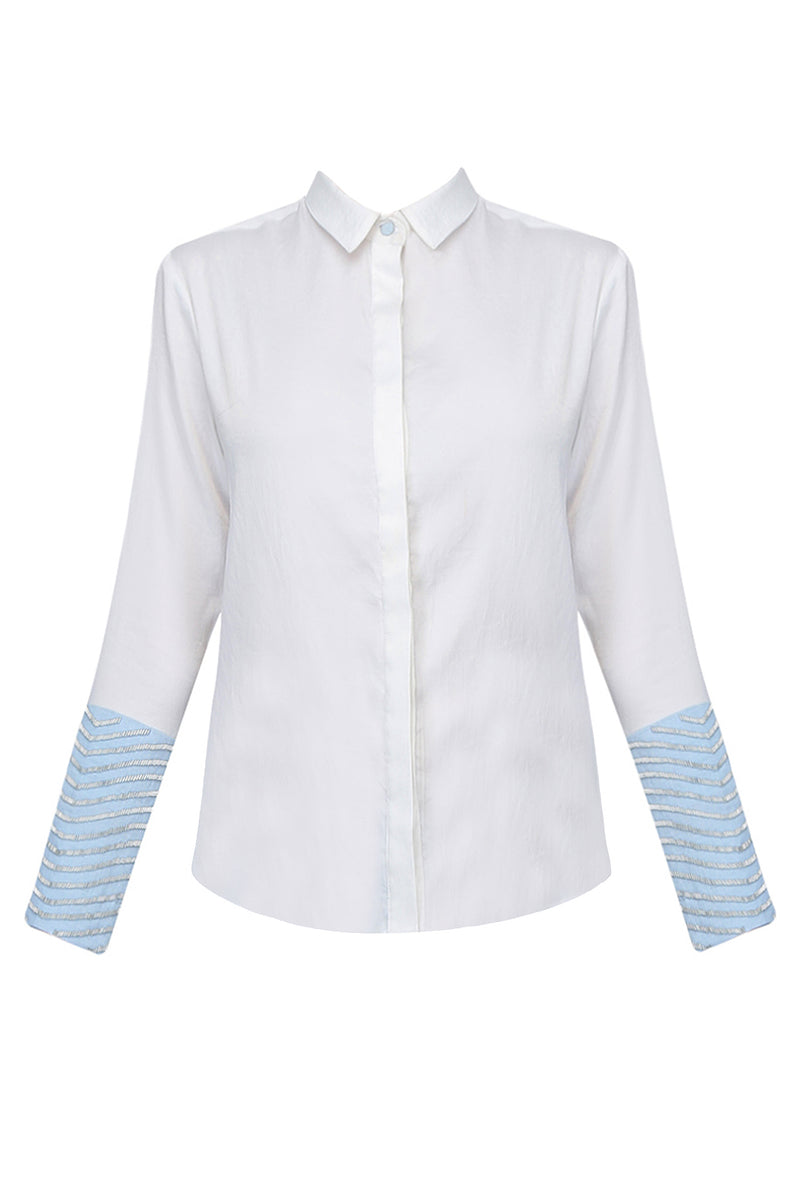 WHITE EMBROIDERED SHIRT