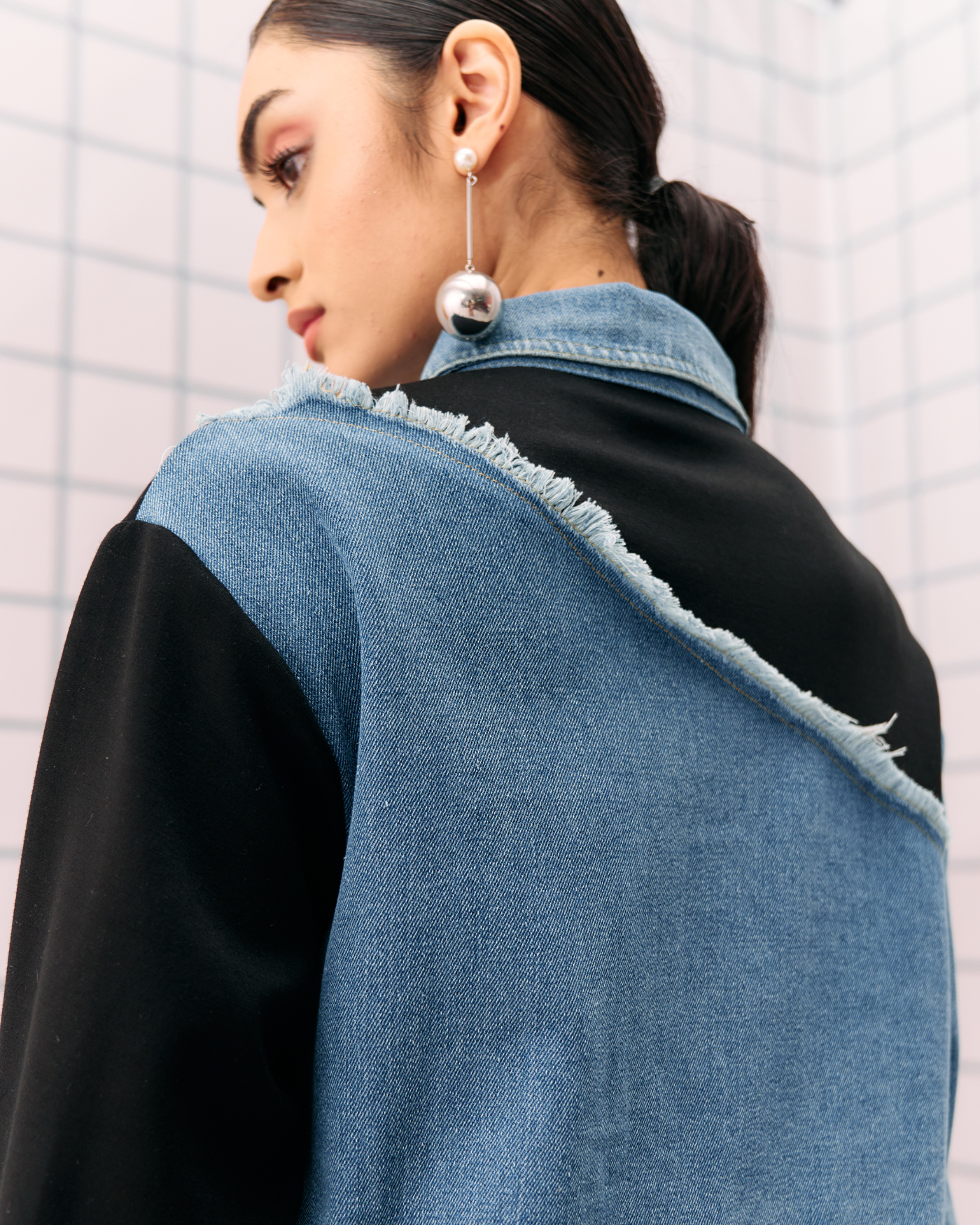 BLACK DENIM TIA COORD SET