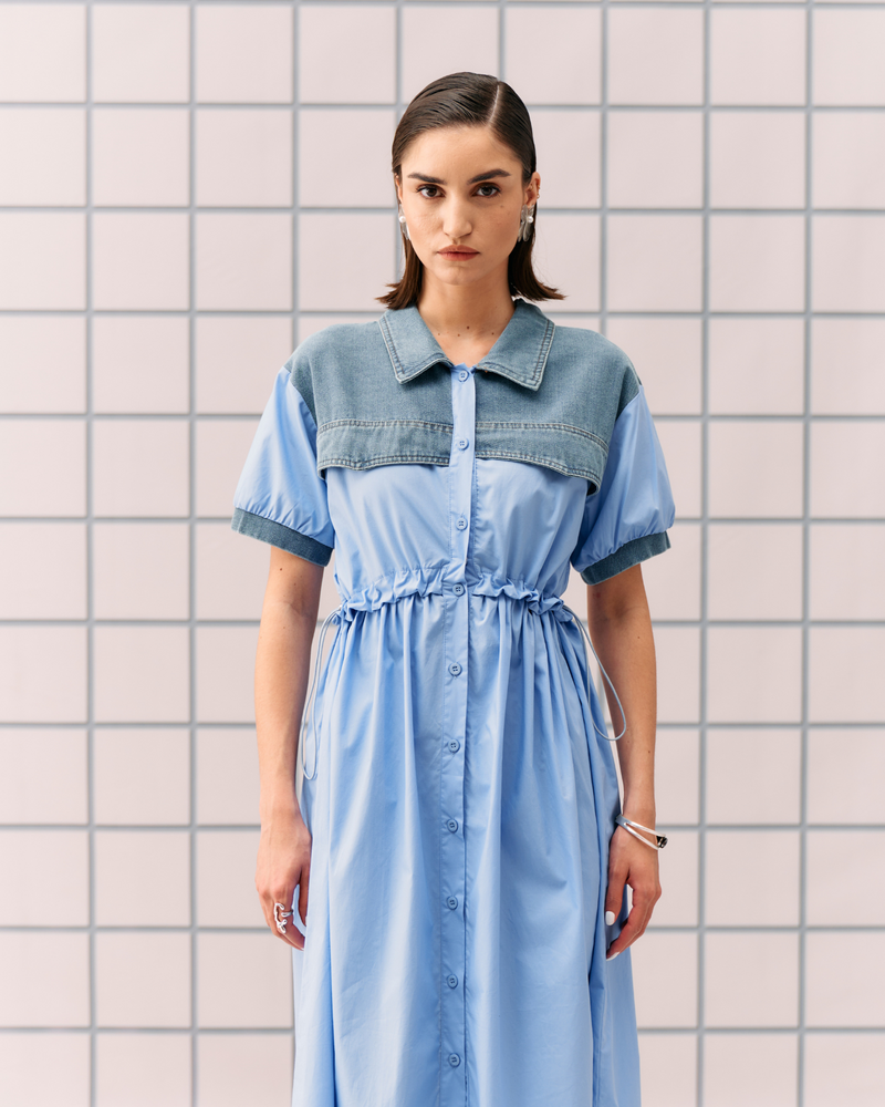 POWDER BLUE CORON DRESS