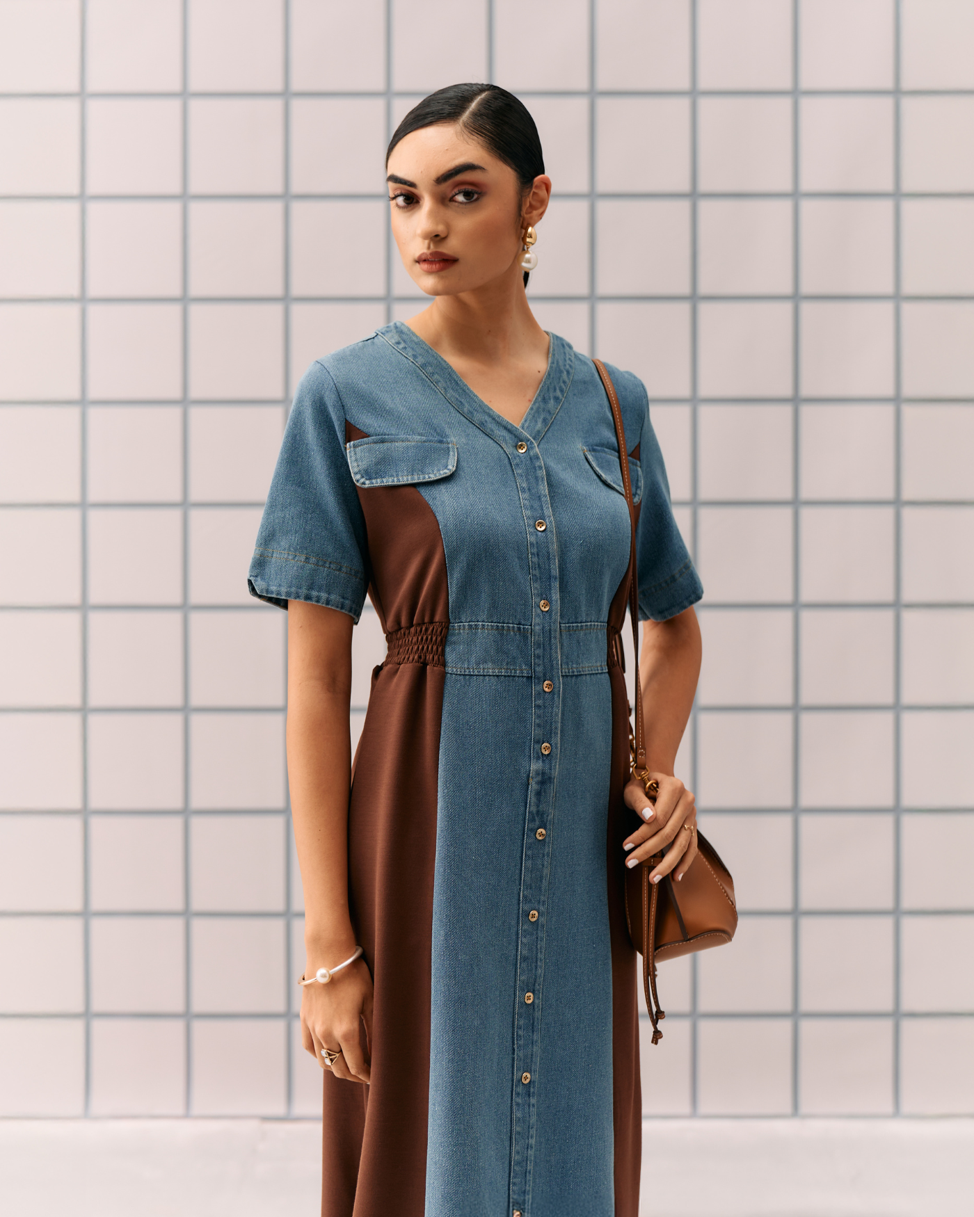 BROWN NIMALA DRESS