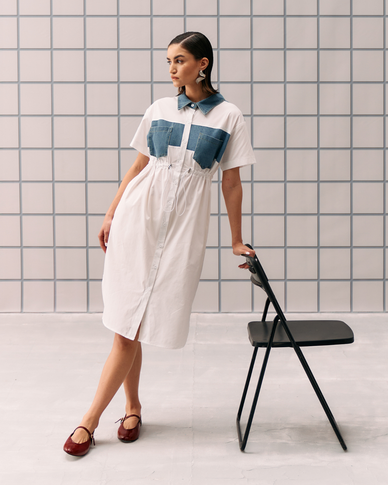WHITE ALLES DRESS
