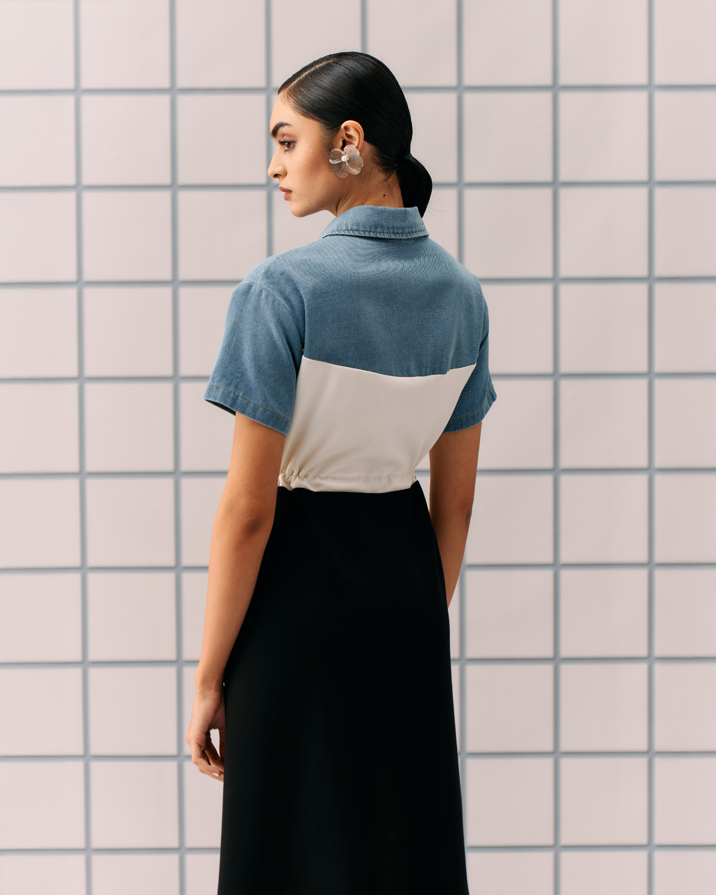 BLACK DENIM CAPRI DRESS