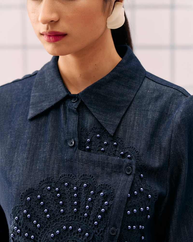DARK BLUE ELANA SHIRT