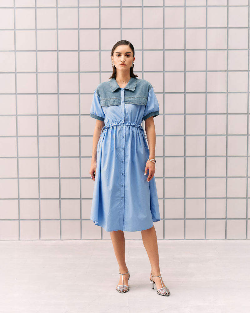 POWDER BLUE CORON DRESS