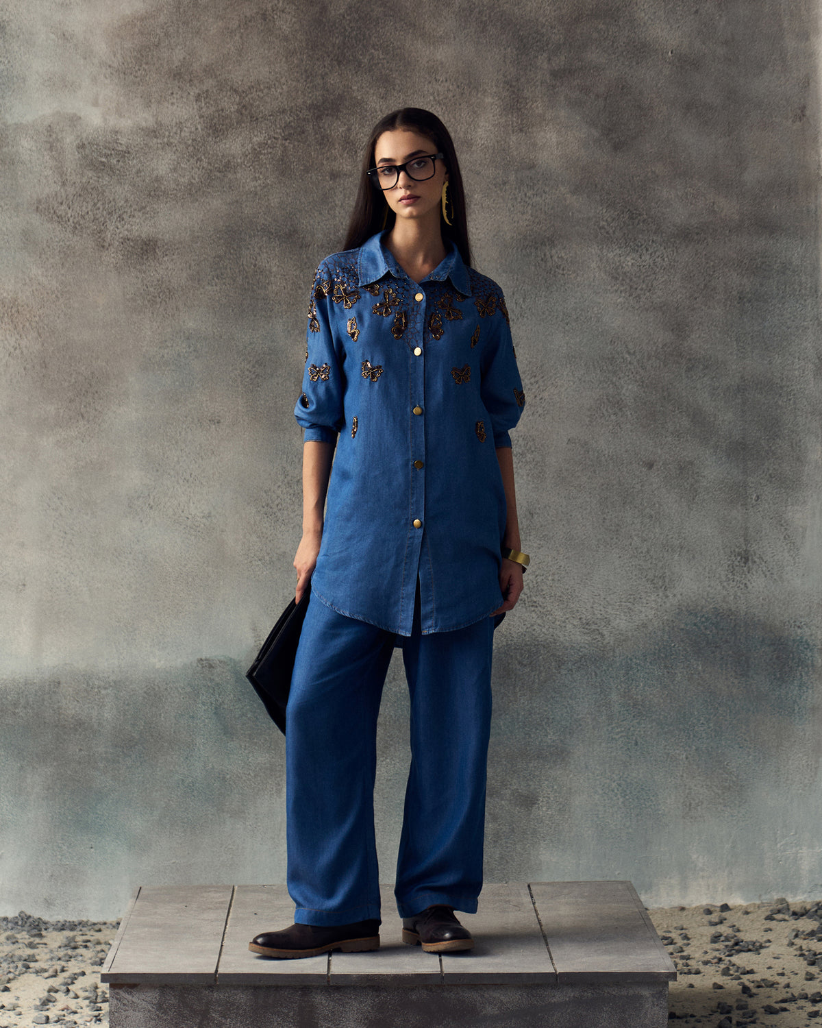 DARK BLUE LORREN COORD SET