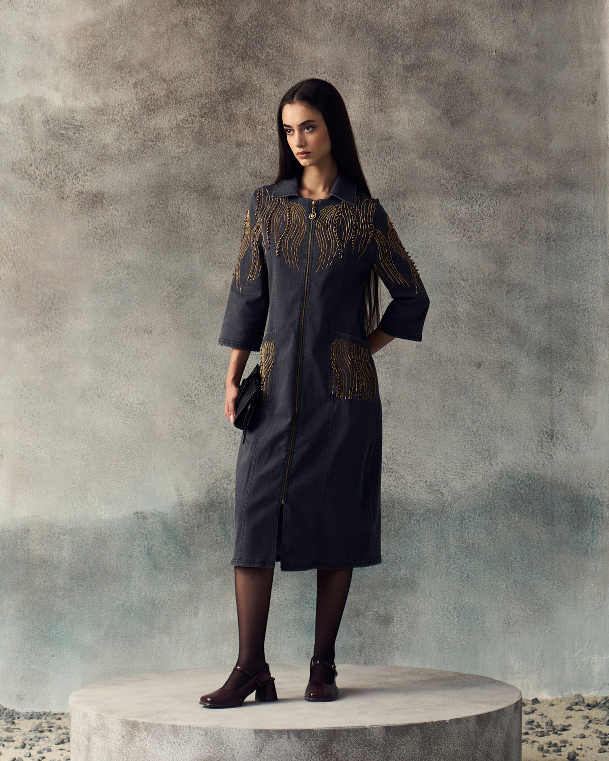 DARK GREY GANA DRESS