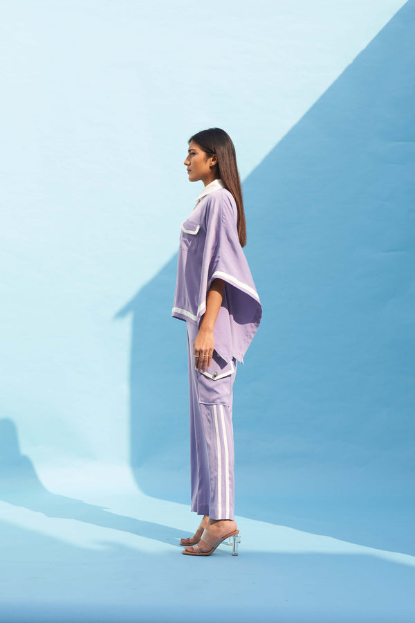 PURPLE CREPE SPORTY PANT