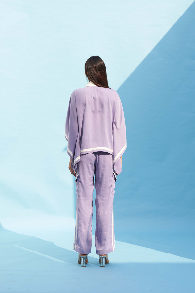 PURPLE CREPE SPORTY PANT